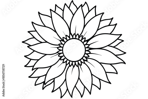 sunflower silhouette line art vector illustration
