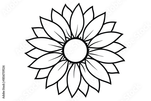 sunflower silhouette line art vector illustration