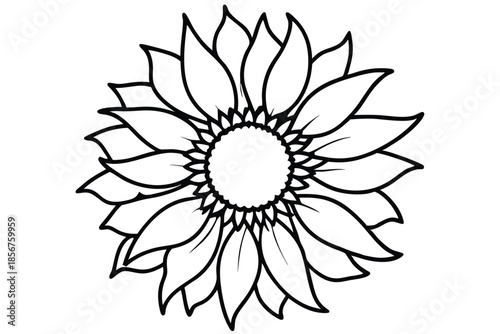 sunflower silhouette line art vector illustration