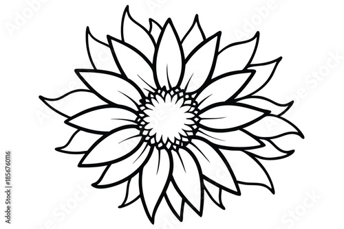 sunflower silhouette line art vector illustration