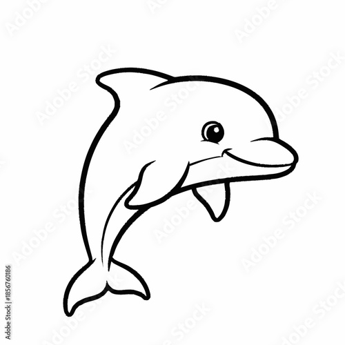 Cute cartoon dolphin illustration for children.