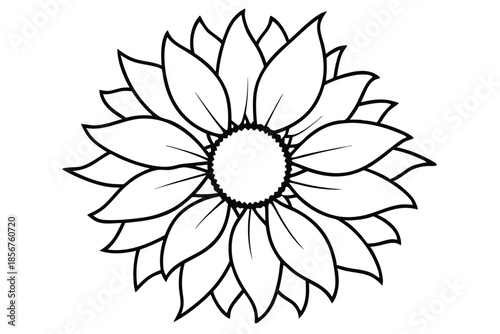 sunflower silhouette line art vector illustration