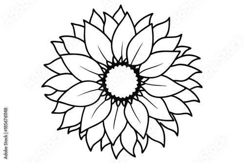 sunflower silhouette line art vector illustration
