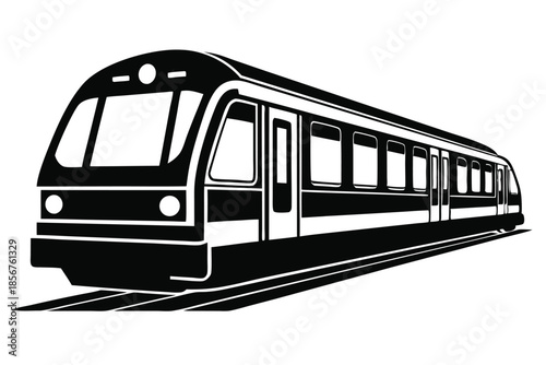 subway silhouette line art vector illustration