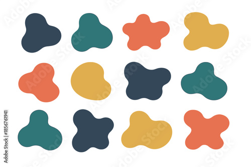 Abstract organic shapes with neon glow effect