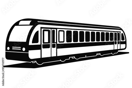 subway silhouette line art vector illustration