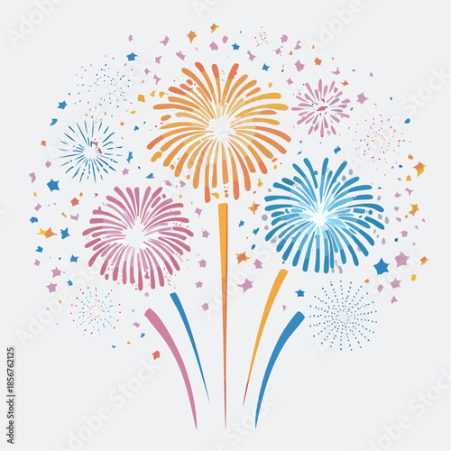 Colorful Party Poppers Exploding with Confetti and Streamers