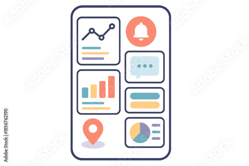 Dashboard UI elements on a smartphone screen