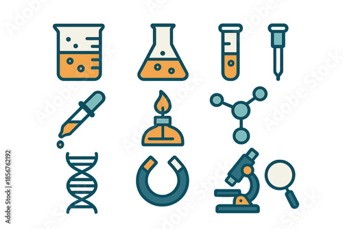 Set of science and chemistry icons