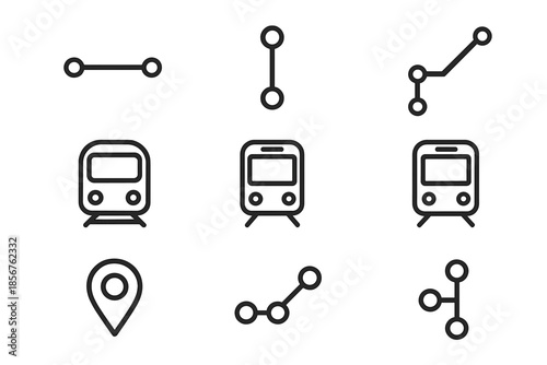 Minimalist dark theme transport icons