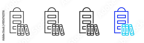 knowledge base icon set collection creative outline style for technology with multiple thickness variations suitable for apps websites presentations ui ux design and modern devices