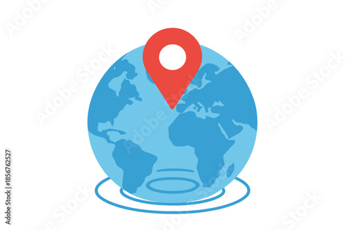 Earth with a location pin above it