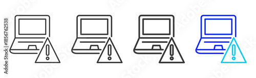 system alert icon set collection creative outline style for technology with multiple thickness variations suitable for apps websites presentations ui ux design and modern devices