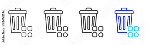 data clean up icon set collection creative outline style for technology with multiple thickness variations suitable for apps websites presentations ui ux design and modern devices