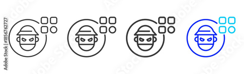 app security icon set collection creative outline style for technology with multiple thickness variations suitable for apps websites presentations ui ux design and modern devices