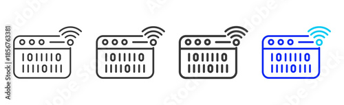 signal data icon set collection creative outline style for technology with multiple thickness variations suitable for apps websites presentations ui ux design and modern devices