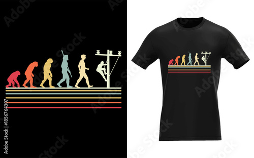 Retro style Cool Evolution Of Lineman Electrician