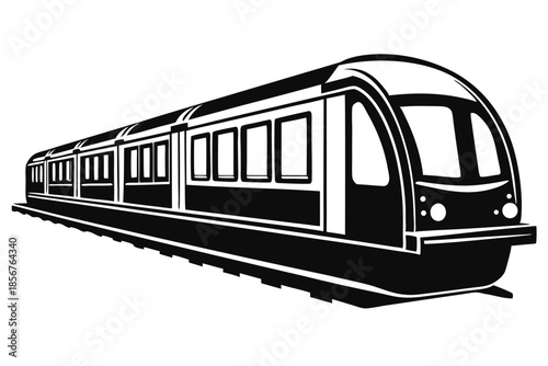 subway silhouette line art vector illustration