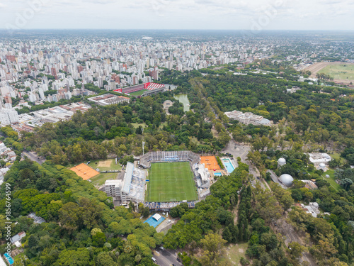 Buenos Aires, Argentina, December 21, 2025: Aerial view of the 
