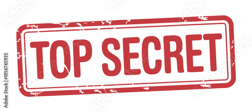 A striking rectangular red stamp boldly declares top secret in prominent white capital letters creating a sense of confidentiality high quality