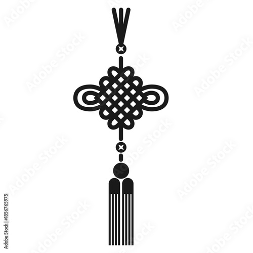 Chinese lucky knot charm ornament icon vector for asian celebration design