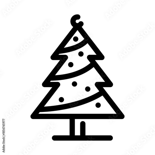 Christmas tree winter holiday decoration icon vector for app website design
