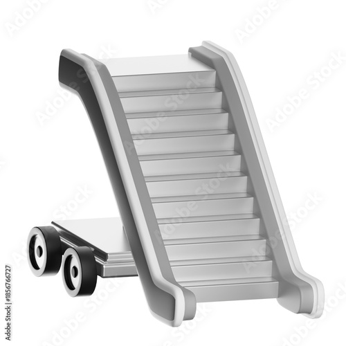 Airport boarding stairs assisting passengers climbing airplane