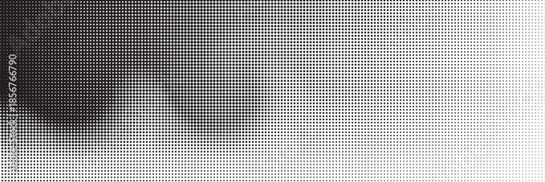 Set of halftone dots gradient pattern texture isolated on white background. Straight dotted spots using halftone circle dot raster texture. Vector blot half tone collection.