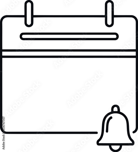 Calendar with notification bell icon symbolizing scheduled reminders and important events