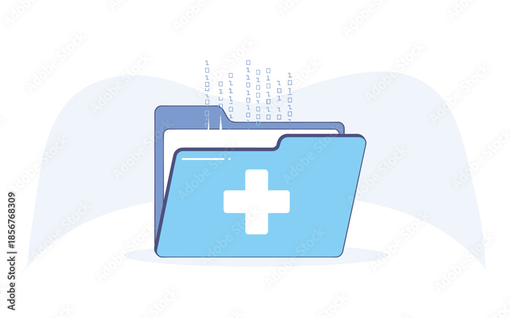 Obraz premium Medical data storage with secure digital files