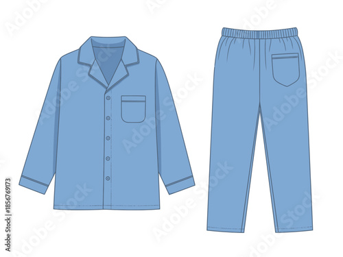 Classic Blue Pajama Set Comfortable Sleepwear for Relaxation and Peaceful Nights