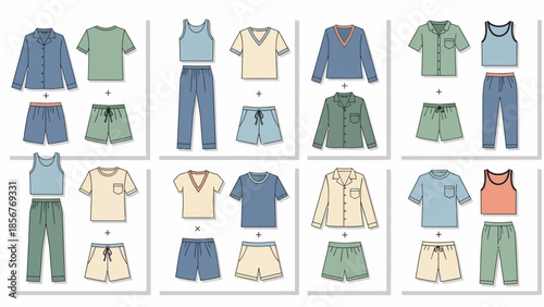 Diverse Pajama Set Designs Exploring Comfortable Sleepwear Options for Relaxation and Style