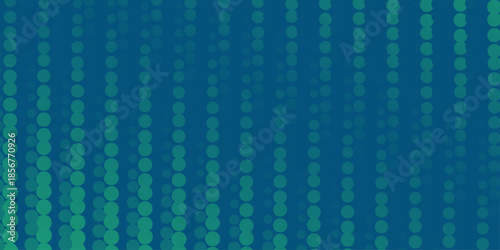Halftone gradient dots background vector illustration. Blue green dark dotted, blue light halftone texture.  Retro abstract print. Geometric spots duotone cover. The geometric abstract pattern .