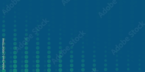 Halftone gradient dots background vector illustration. Blue green dark dotted, blue light halftone texture.  Retro abstract print. Geometric spots duotone cover. The geometric abstract pattern .