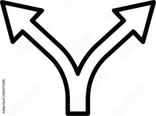 \Diverging path icon illustrating a critical choice or two distinct directions to take