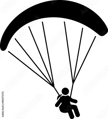 Paragliding person icon. Skydiving sports activity, adventure and extreme leisure concept. Vector symbol for website, app, sign