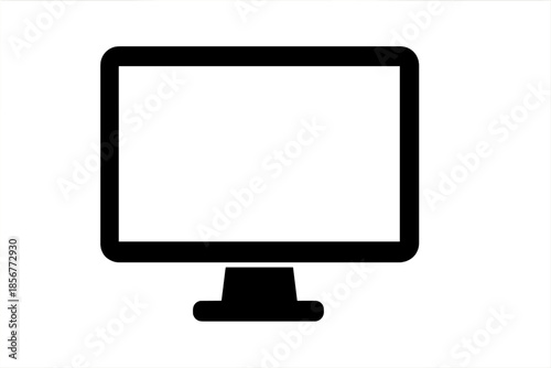 Computer monitor icon with shadow effect