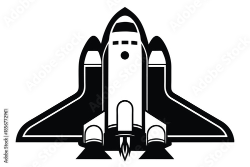 space shuttle silhouette line art vector illustration