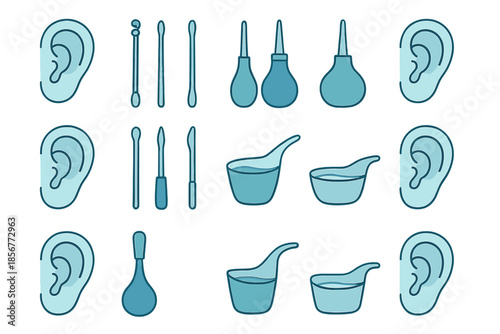 Ear care and hygiene illustration