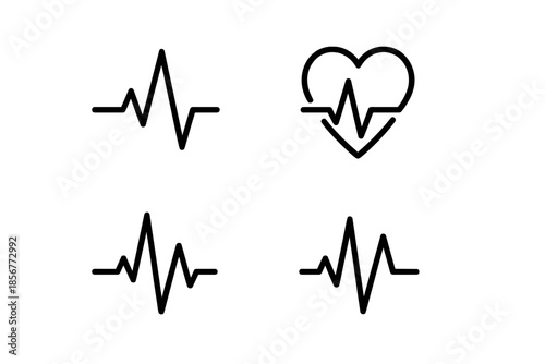 Heartbeat Line Icons on Dark Background