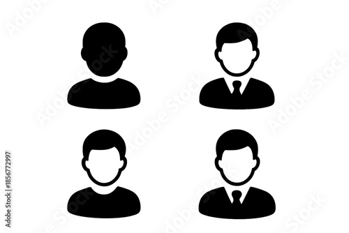 Four Silhouette User Icons with Gradient Background