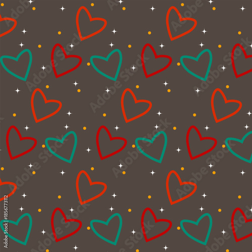 hearts seamless pattern for valentine's day. vector illustration
