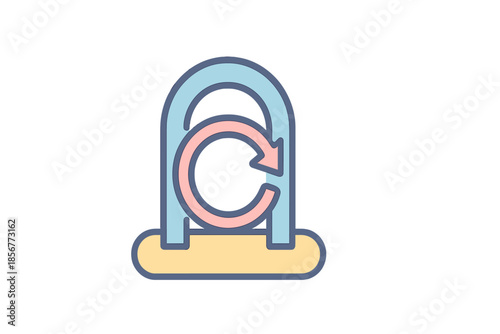 Recycling symbol with an archway