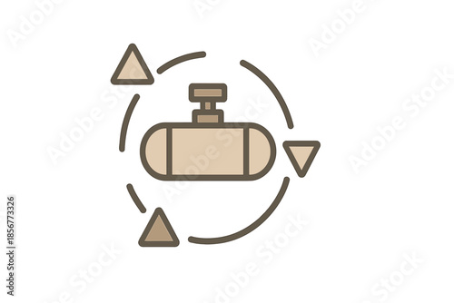 Gas tank with cycle icons