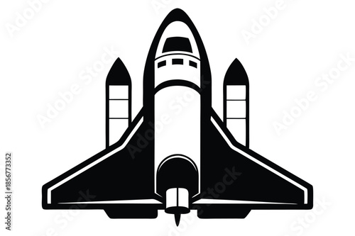 space shuttle silhouette line art vector illustration