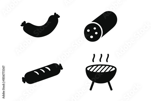Barbecue Icons - Sausages and Grill