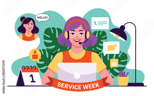 Customer service representative working during Service Week