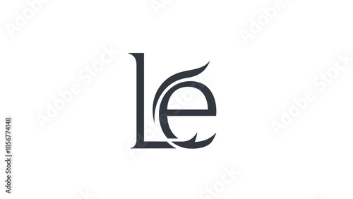 Elegant Minimalist LE Monogram Lettermark Logo Design