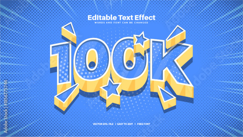 Fun 100 K Text Effect
