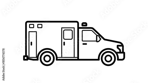 Wallpaper Mural Ambulance Vehicle Illustration Simple Line Art. Torontodigital.ca